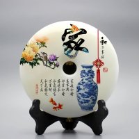 集美精品时尚家居饰品天然玉扣和现代工艺完美结合玉扣-“家”字工艺品摆件