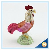 高档珐琅手工艺品 动物系列金属鸡首饰盒 合金珠宝收纳盒 鸡饰品盒  创意礼品