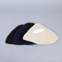 手工编织帽子 时尚创意棉线配羊皮三角帽 SJM