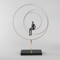 欧式简约运动员不锈钢摆件 创意环球运动员可拆装金属造型装饰摆件 家居装饰品 TF10068