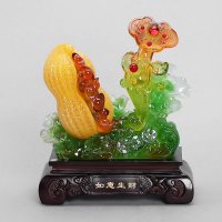 集美精品如意树脂(仿玉)风水摆件 仿玉如意生财特色时尚风水摆件 家居装饰品风水摆件 RY