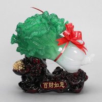 集美精品百财树脂(仿玉)风水摆件 仿玉百财如意特色时尚风水摆件 家居装饰品风水摆件 DBC