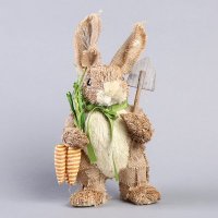 草兔子草编植物天然材料编织手工艺动物 家居装饰道具结婚礼物 OO1