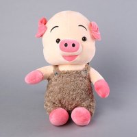 18寸背带猪毛绒玩具 毛绒公仔创意儿童可爱玩偶NB20