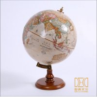 欧式书房桌面摆件 实木地球仪 中英文 地球仪摆件 包邮