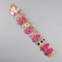 创意时尚儿童发饰 童趣小公主发夹 可爱双五角星装饰发夹边夹 CSWC009-1