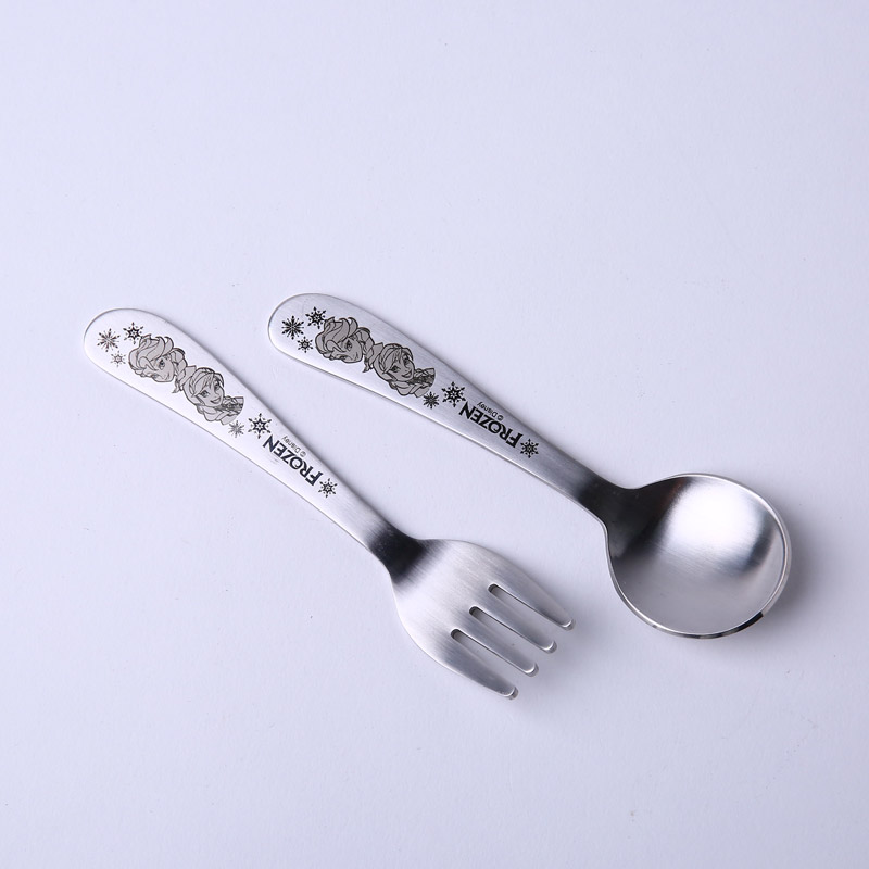 食品级不锈钢勺子叉子套装 食品级餐具 宝宝训练叉子儿童叉子勺子餐具DP-2092（不开发票）2