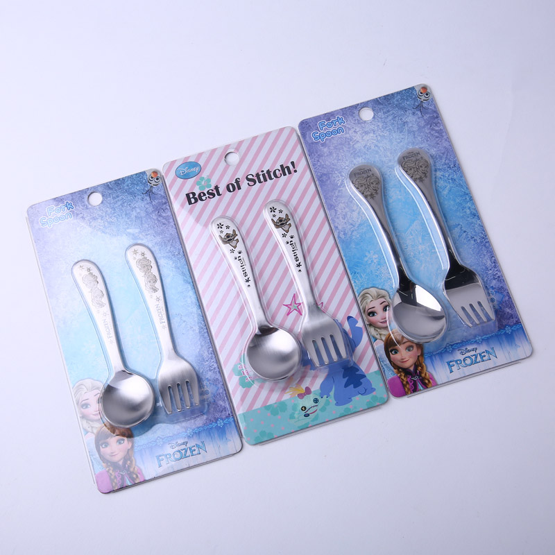 食品级不锈钢勺子叉子套装 食品级餐具 宝宝训练叉子儿童叉子勺子餐具DP-2092（不开发票）1