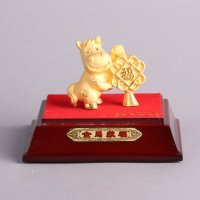 金马献福家居摆件 金色风水装饰摆件 送礼办公室镇宅家居装饰摆件JYG12