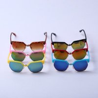 男女士太阳镜个性创意多边形镜框 潮人反光多色大框镜时尚眼镜装饰眼镜 JQYJ20