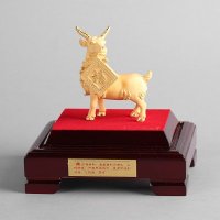 十二生肖羊（中）家居摆件 金色里紫铜外镕金风水装饰摆件 送礼办公室镇宅家居装饰摆件 JYG72