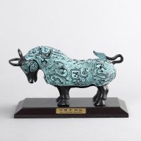 小斗牛家居摆件 铜色复古纯铜风水装饰摆件 送礼办公室镇宅家居装饰摆件 JYG95