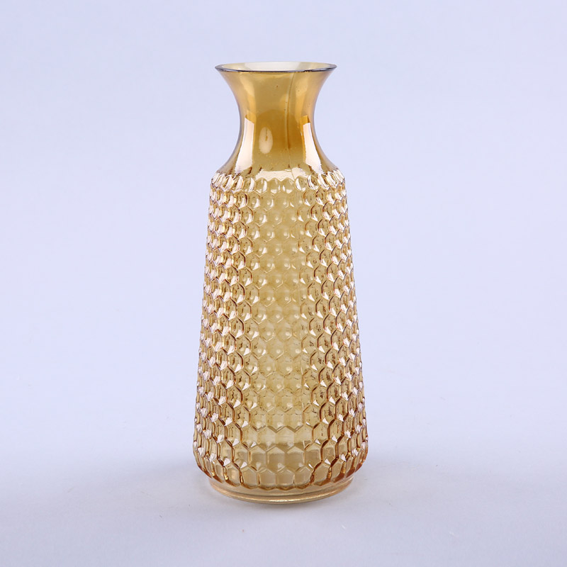 简约茶色玻璃花瓶花器家居玻璃装饰工艺品YL153