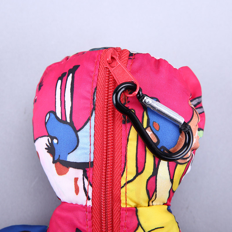 小熊收藏式环保袋 时尚创意花纹便携环保袋可爱公仔包包 GY235