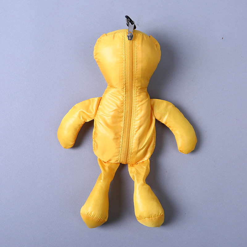 小熊收藏式环保袋 时尚简约纯色便携环保袋可爱公仔包包 GY682