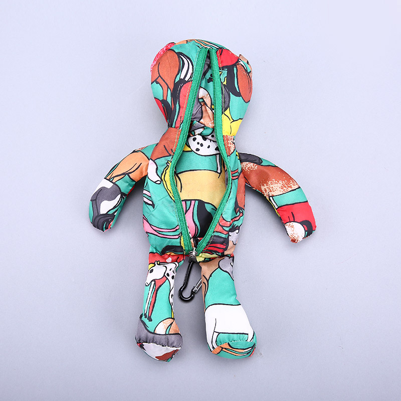 小熊收藏式环保袋 时尚创意花纹便携环保袋可爱公仔包包 GY203