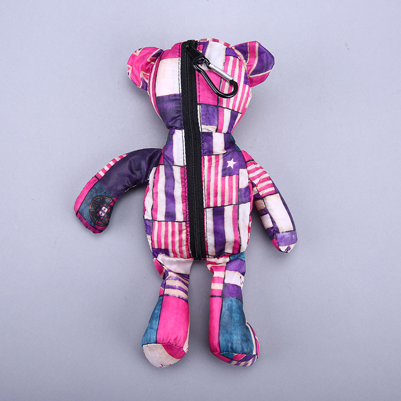 小熊收藏式环保袋 时尚创意花纹便携环保袋可爱公仔包包 GY242