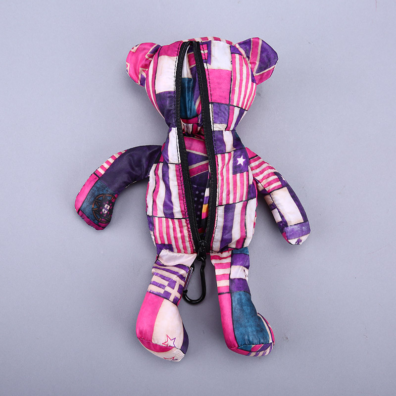 小熊收藏式环保袋 时尚创意花纹便携环保袋可爱公仔包包 GY243