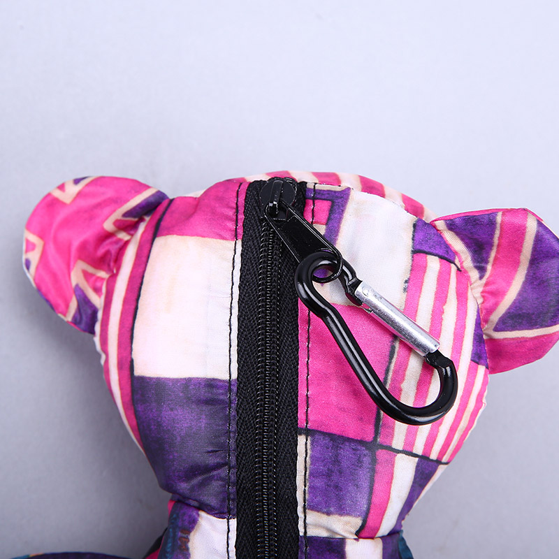 小熊收藏式环保袋 时尚创意花纹便携环保袋可爱公仔包包 GY245