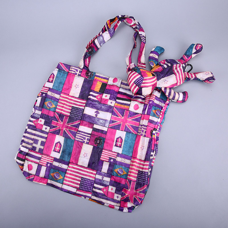 小熊收藏式环保袋 时尚创意花纹便携环保袋可爱公仔包包 GY244