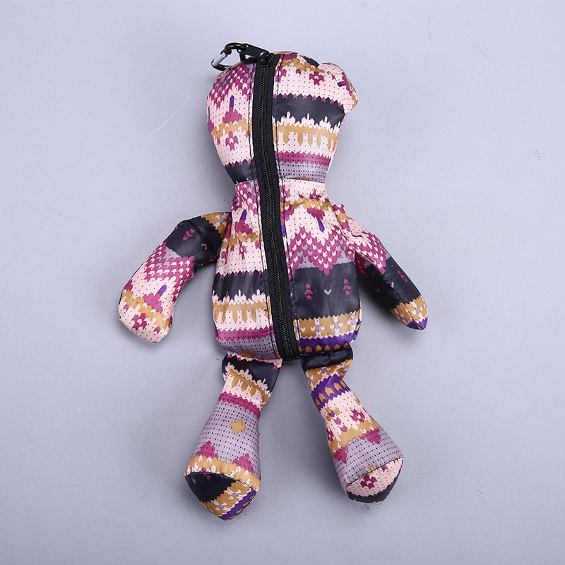 小熊收藏式环保袋 时尚创意花纹便携环保袋可爱公仔包包 GY142