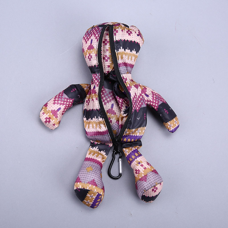 小熊收藏式环保袋 时尚创意花纹便携环保袋可爱公仔包包 GY143