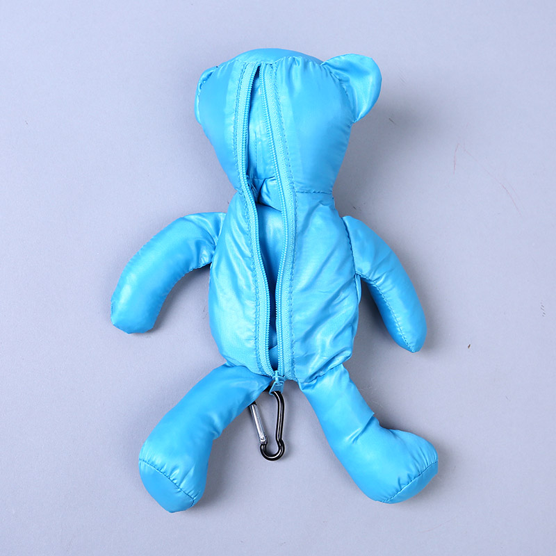 小熊收藏式环保袋 时尚简约纯色便携环保袋可爱公仔包包 GY803