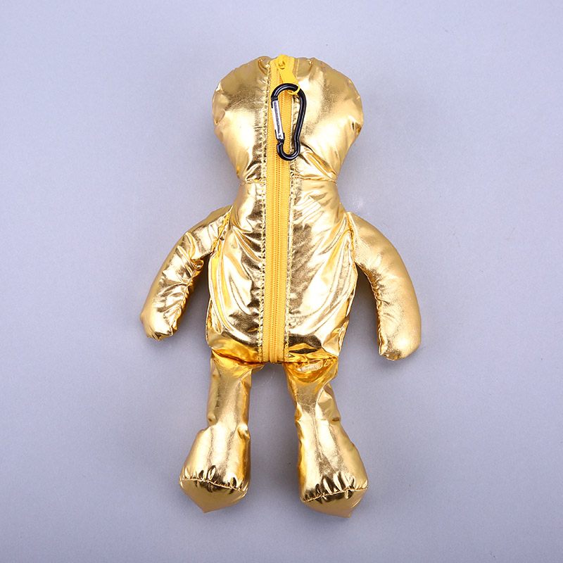 小熊收藏式环保袋 时尚简约金色便携环保袋可爱公仔包包 GY102