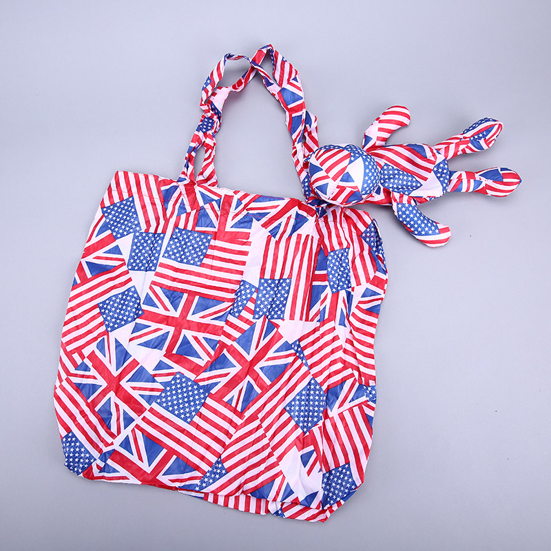 小熊收藏式环保袋 时尚创意花纹便携环保袋可爱公仔包包 GY374