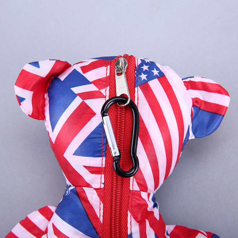 小熊收藏式环保袋 时尚创意花纹便携环保袋可爱公仔包包 GY375