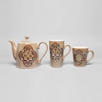 新品茶壶马克杯套装创意水壶套装波西米亚风情陶瓷杯套装家庭饮用套装BX-SA7063X
