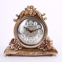 欧式复古时光坐钟树脂时钟 艺术做旧坐钟装饰品 家居样板房装饰工艺品摆件 LS208