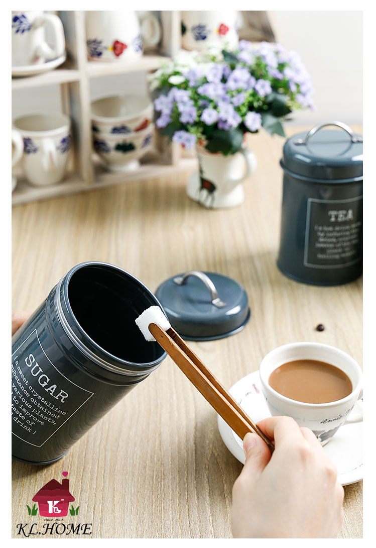 开利日式实用创意简约深灰色储物套装茶叶咖啡糖罐收纳罐X021包邮6