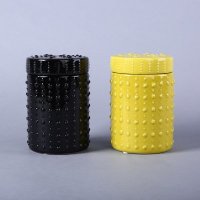 简约创意装饰储物罐两件套 粒纹瓷罐家居摆设装饰品摆件 SS077