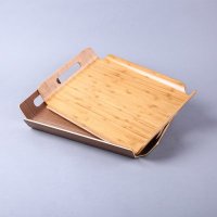 简约创意装饰托盘两件套 木托盘家居摆设装饰品摆件 SS084