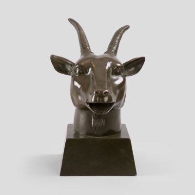 中式高档铜制故宫兽首大(羊)铜像摆件客厅酒店装饰