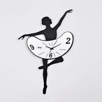 个性芭蕾之星铁艺挂钟现代简约艺术挂钟时尚客厅钟表创意钟墙钟3415