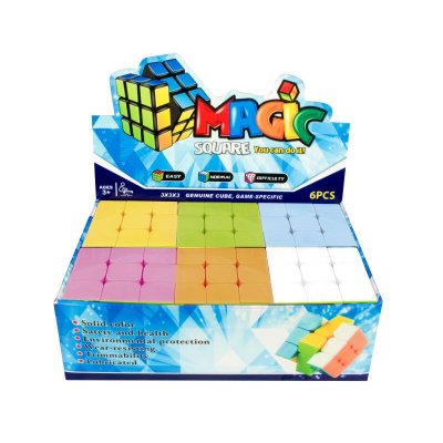 糖果色三阶魔方展示盒装 益智顺滑魔方比赛 科教智力魔方玩具