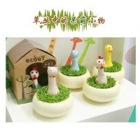 创意绿色园艺丛林守护者系列小鸡盆栽