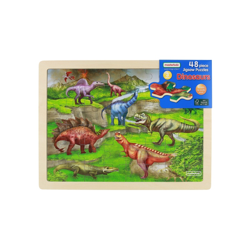 贝思德 恐龙世界48片木块拼图1