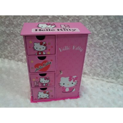 可爱HELLO KITTY KT 粉色衣柜首饰盒 收纳盒 化妆盒