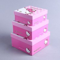 新款HRLLO KITTY造型正方三件套 糖果月饼盒礼品盒礼物盒 定制批发 TQ3048