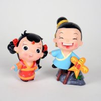 新古典乐淘桃小号卡通树脂放风筝摆件创意家居小工艺品摆件DY9273