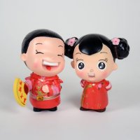 新古典乐淘桃小号卡通树脂佳期摆件创意家居小工艺品摆件DY9275