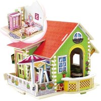 若态木质 立体拼图梦幻别墅系列 玩具 生日创意礼物