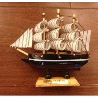 精致小船模 12cm木质手工帆船模型 时尚礼品 手工木制帆船