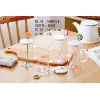 水果立体勺尾可爱简约玻璃杯学生杯礼品杯早餐杯