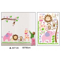 卡通动物儿童房幼儿园装饰墙贴画