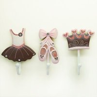 欧式可爱芭蕾舞系列挂衣钩衣帽钩一套三件