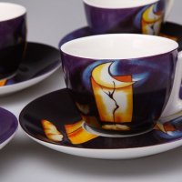 百特咖啡 欧式骨瓷咖啡杯套装 创意陶瓷咖啡杯碟 英式红茶杯12件套 欧式咖啡杯 2012C240
